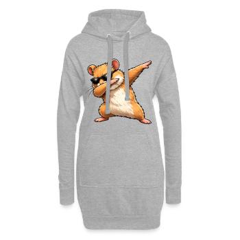 Dabbing Goldhamster - Hoodie-Kleid - Grau meliert - Vorne