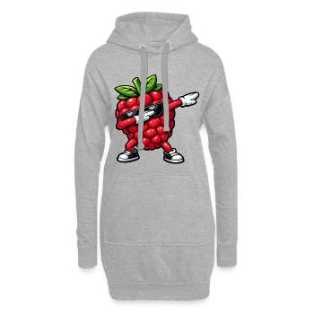 Dabbing Himbeere - Hoodie-Kleid - Grau meliert - Vorne
