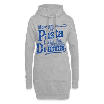 Conception de pâtes spaghetti - Plus de pâtes, moins de drame - Sweat-shirt à capuche long Femme - gris chiné - Devant
