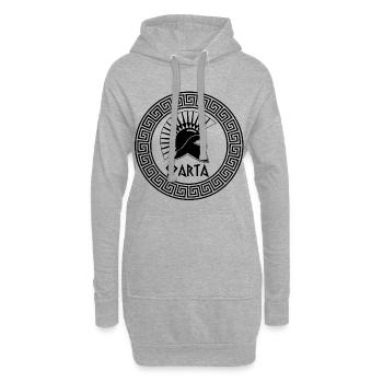 Guerrier spartiate noir - Sweat-shirt à capuche long Femme - gris chiné - Devant