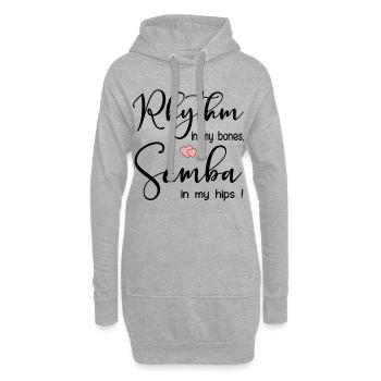 Danse rythmique de samba - Sweat-shirt à capuche long Femme - gris chiné - Devant