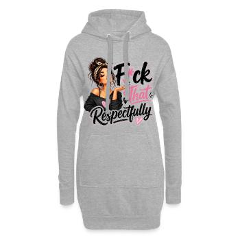 Va se faire foutre cette fille sarcastique, sarcastique et respectueuse - Sweat-shirt à capuche long Femme - gris chiné - Devant
