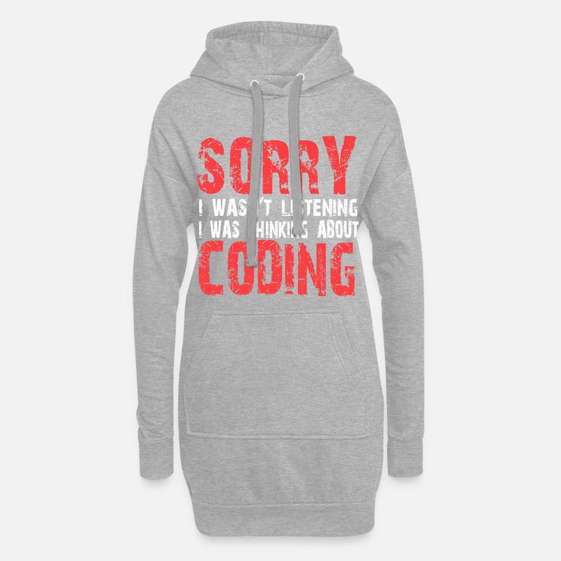 Coding - Hoodie-Kleid - Grau meliert