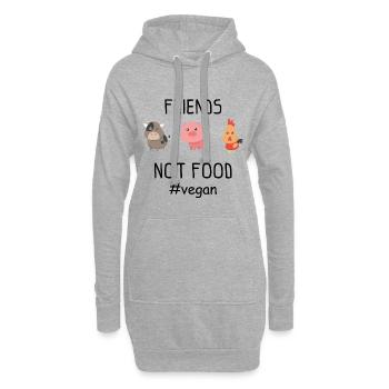 Amis ne pas dire le bien-être des animaux de nourriture - Sweat-shirt à capuche long Femme - gris chiné - Devant