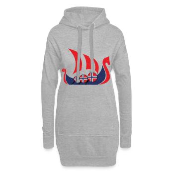 Navire Viking Norvège cadeau - Sweat-shirt à capuche long Femme - gris chiné - Devant
