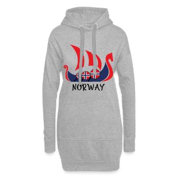 Navire Viking Norvège cadeau - Sweat-shirt à capuche long Femme - gris chiné - Devant