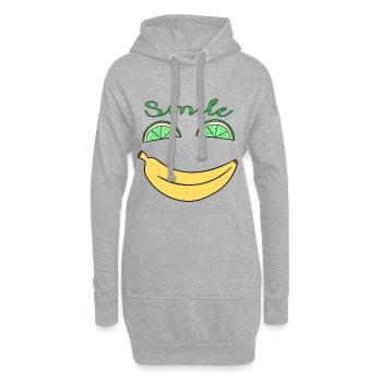 Smile Zitrone Banane Frucht Vegan Geschenk - Hoodie-Kleid - Grau meliert - Vorne