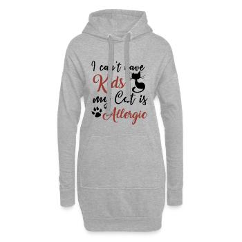 I can t have Kids my Cat is Allergic Geschenk - Hoodie-Kleid - Grau meliert - Vorne