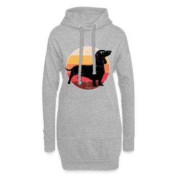 Hunderasse Dachshund Hundehalter Geschenk - Hoodie-Kleid - Grau meliert - Vorne