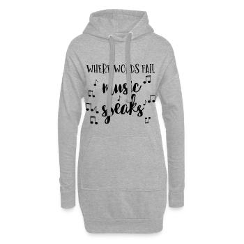Music Musik Musikliebhaber Spruch Geschenk - Hoodie-Kleid - Grau meliert - Vorne