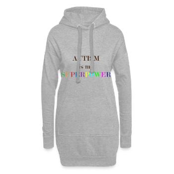 L'autisme est mon cadeau de superpuissance - Sweat-shirt à capuche long Femme - gris chiné - Devant