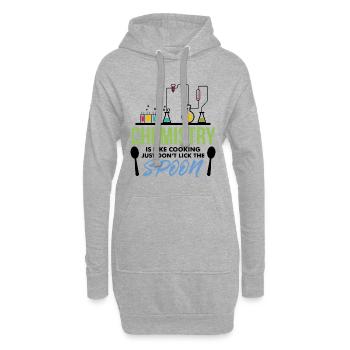 Cadeau de laboratoire flacon chimie chimie - Sweat-shirt à capuche long Femme - gris chiné - Devant