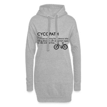 Cycopath Radfahrer Spruch Fahrrad Geschenk - Hoodie-Kleid - Grau meliert - Vorne