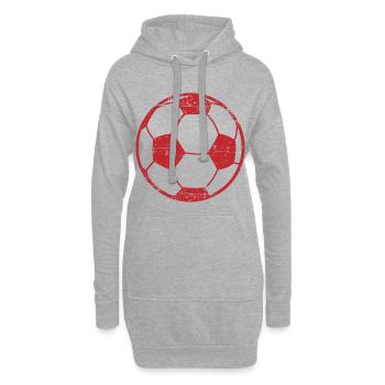 Cadeau ballon de foot - Sweat-shirt à capuche long Femme - gris chiné - Devant