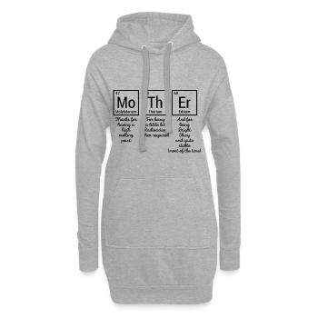 Mother Periodic Table Mother Chemistry Gift - Hoodie Dress - heather grey - Front