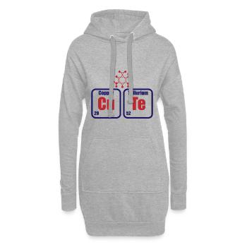 Cadeau mignon de table périodique de chimie de Cu - Sweat-shirt à capuche long Femme - gris chiné - Devant