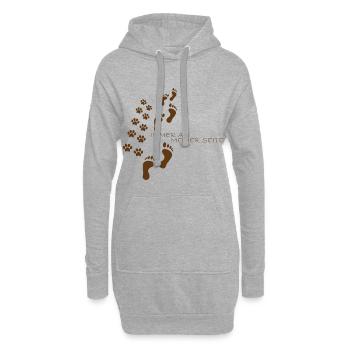 Hunde Pfote Zusammhalt Spruch Geschenk - Hoodie-Kleid - Grau meliert - Vorne