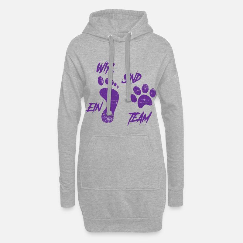 Team Teamwork Hunde Hundehalter Geschenk - Hoodie-Kleid - Grau meliert