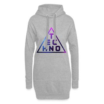 Techno Music Musik DJ Geschenk - Hoodie-Kleid - Grau meliert - Vorne