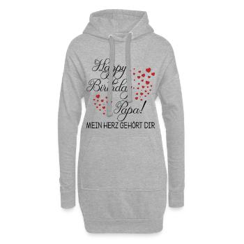 Geburtstag Papa Liebe Herz Spruch Geschenk - Hoodie-Kleid - Grau meliert - Vorne
