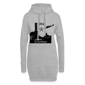 Centrale nucléaire de Tchernobyl 1986 - Sweat-shirt à capuche long Femme - gris chiné - Devant