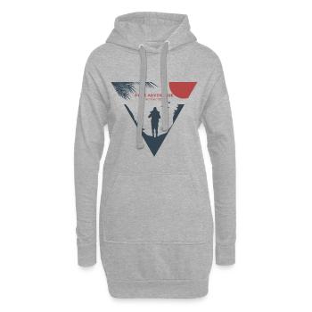 Pure Adventure Abenteuer Geschenk - Hoodie-Kleid - Grau meliert - Vorne