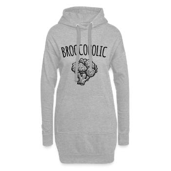 Broccoholic Brokkoli Vegan Spruch Geschenk - Hoodie-Kleid - Grau meliert - Vorne
