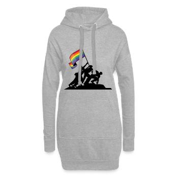 Lgbt pride Geschenk - Hoodie-Kleid - Grau meliert - Vorne