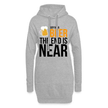 Buy me a Beer the end is near Geschenk - Hoodie-Kleid - Grau meliert - Vorne