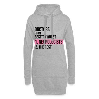 Médecins du meilleur au pire neurologue cadeau - Sweat-shirt à capuche long Femme - gris chiné - Devant