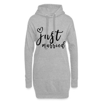 Juste married cadeau - Sweat-shirt à capuche long Femme - gris chiné - Devant