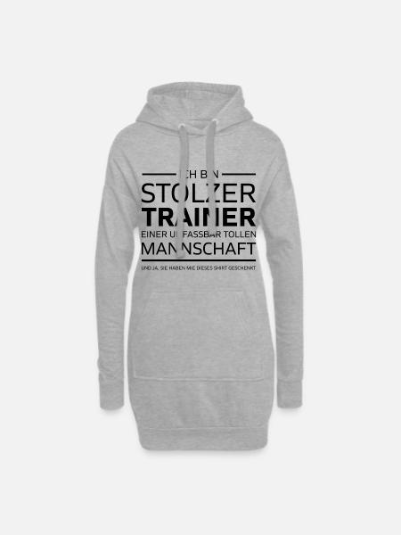 Ich bin Stolzer Trainer Manschaft Geschenk - Hoodie-Kleid - Grau meliert