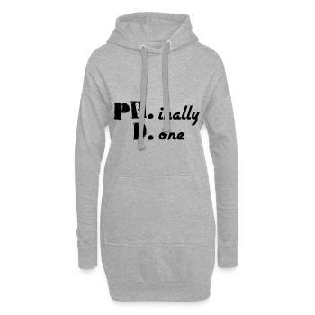 Phinally Done a finalement terminé son cadeau de doctorat - Sweat-shirt à capuche long Femme - gris chiné - Devant