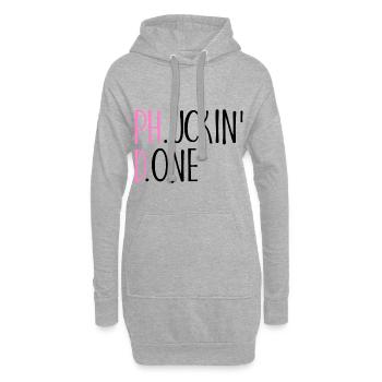 Phucking Fucking Done Phd Conclusion Cadeau - Sweat-shirt à capuche long Femme - gris chiné - Devant