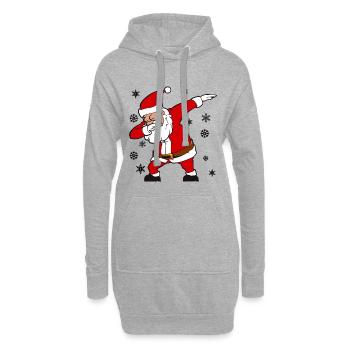 Weihnachtsmann Dab Christmas Weihnachten Geschenk - Hoodie-Kleid - Grau meliert - Vorne