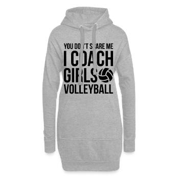 Je coach girls entraîneur de volley-ball cadeau - Sweat-shirt à capuche long Femme - gris chiné - Devant