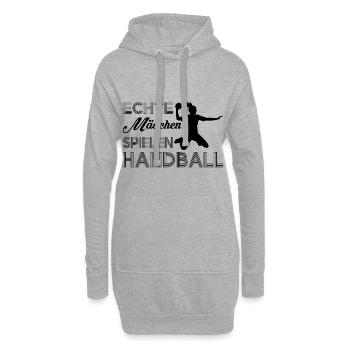 Echte Maedchen spielen Handball Geschenk - Hoodie-Kleid - Grau meliert - Vorne