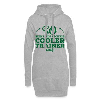 So sieht ein cooler Trainer aus Fussball Geschenk - Hoodie-Kleid - Grau meliert - Vorne