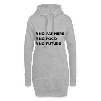 No Farmers no food no Future Bauer Landwirt - Hoodie-Kleid - Grau meliert - Vorne
