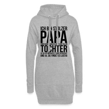 Ich bin stolzer Papa einer Tochter Vatertag - Hoodie-Kleid - Grau meliert - Vorne