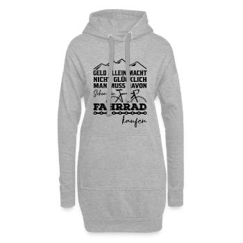 Geld allein macht nicht Gluecklich Fahrrad Bike - Hoodie-Kleid - Grau meliert - Vorne