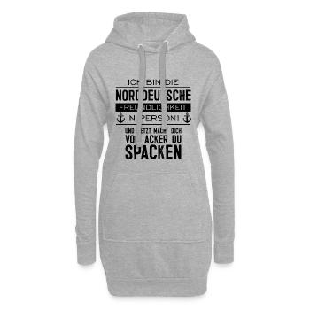 Ich bin die Norddeutsche Freundlichkeit Norden - Hoodie-Kleid - Grau meliert - Vorne