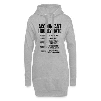 Comptable taux horaire cadeau comptable - Sweat-shirt à capuche long Femme - gris chiné - Devant