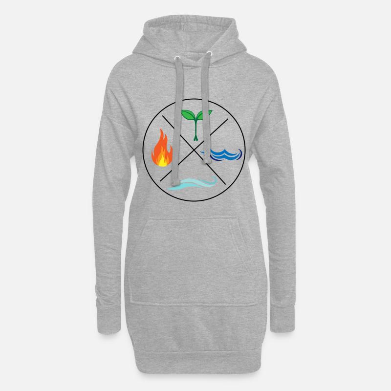 Vier Elemente Umweltschutz Natur Geschenk - Hoodie-Kleid - Grau meliert