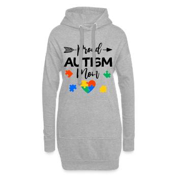 Proud Autism Mom Autisme Awareness Cadeau - Sweat-shirt à capuche long Femme - gris chiné - Devant