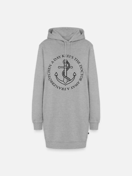 A Franzbrötchen a day keeps the Doctor away - Hoodie-Kleid - Grau meliert