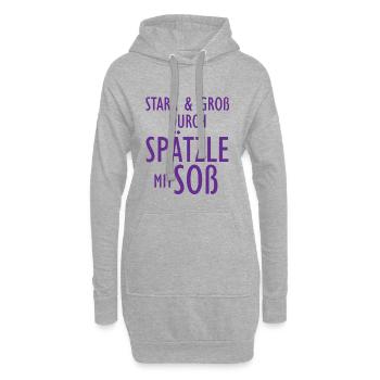 Stark und Groß durch Spätzle mit Soß Schwäbisch - Hoodie-Kleid - Grau meliert - Vorne