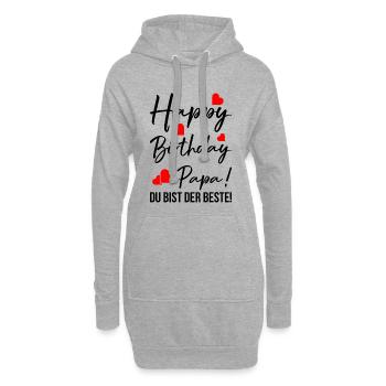Joyeux anniversaire papa! Tu es la meilleure fête des pères - Sweat-shirt à capuche long Femme - gris chiné - Devant