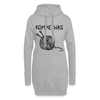 Komme was Wolle Stricken Garn Geschenk - Hoodie-Kleid - Grau meliert - Vorne