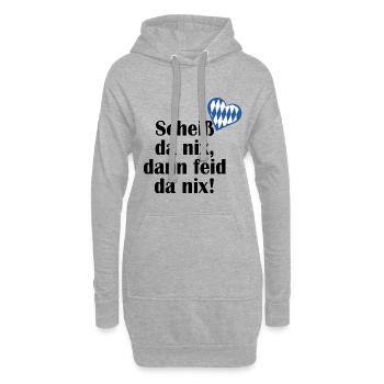 Scheiß da nix dann feid da nix Bayern Geschenk - Hoodie-Kleid - Grau meliert - Vorne